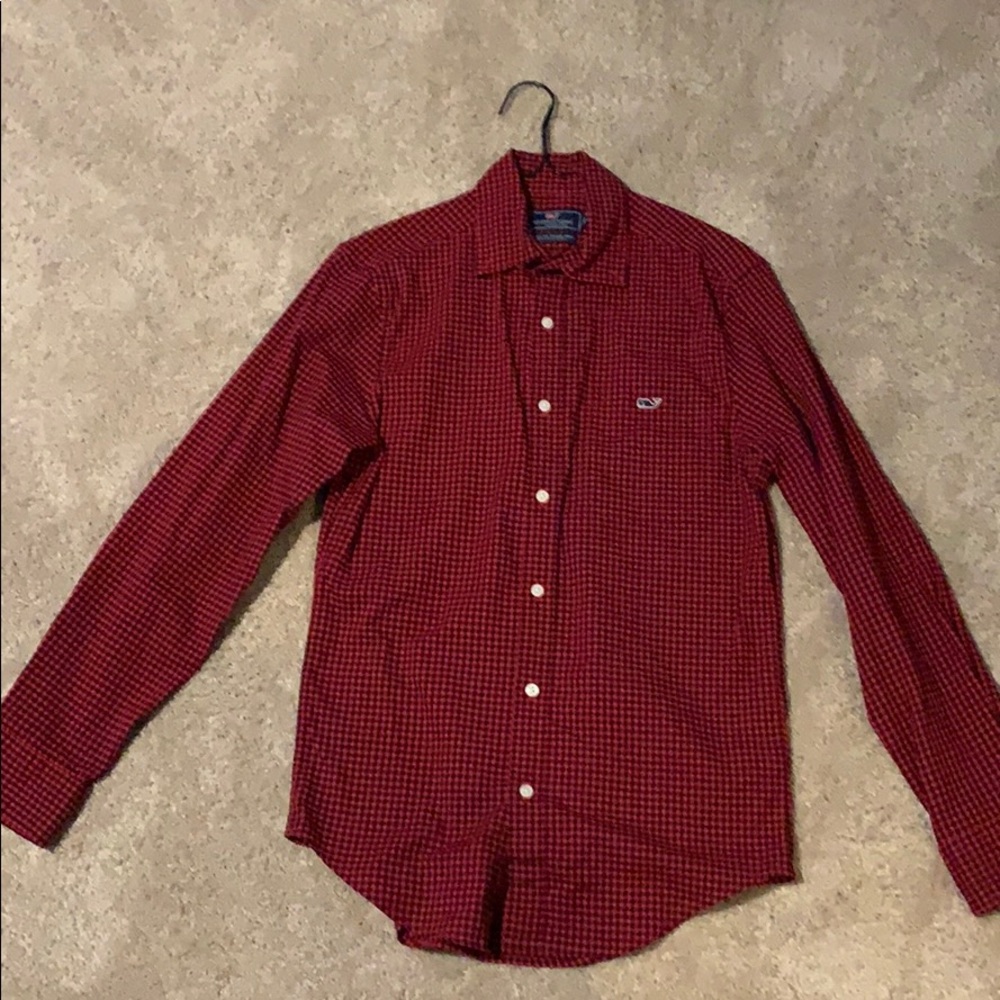 Red and Black Vineyard Vines Button Down